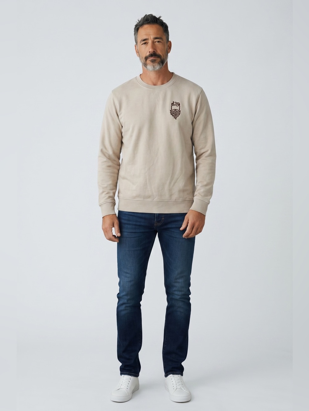 Goodfellow & Co Sand Crewneck Sweatshirt with Chest Crest
